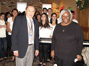 Lions Club President Gene Brune with the Somerville High School Choir.
