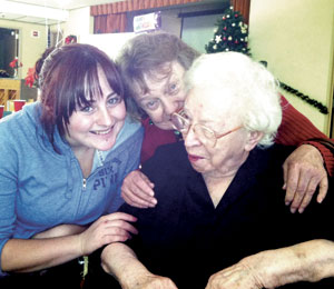 105-year-old Anne Glennon (right) says she owes her longevity to “clean living.”