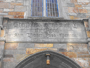 The title is inscribed on the Chapel-Street side of the entrance to the Methodist Church on College Avenue.