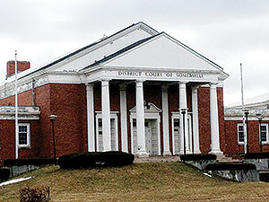 Somerville District Courthouse is without the tower on its roof for the first time since 1967. ~Photo by William Tauro