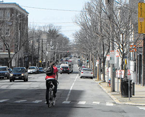 The cycle track proposed as part of the Beacon St. reconstruction has many enthusiastic advocates, as well as a number of concerned detractors. ~Photo by Bobbie Toner