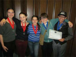 (L to R)Marissa Toner, Kaleigh Conte, Emily O’Regan, Anmol Maini and Kevin Long. 