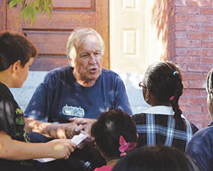 Landlord Jay Holmes fields questions about his most famous tenant from area school-aged children last fall. © 2013 Clennon L. King 