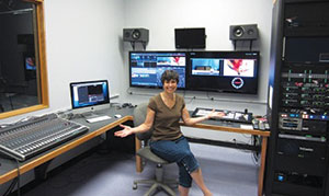 Wendy Blom, Executive Director of SCATV, is pictured in the new SCATV studio.