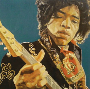 “Jimi” by Bettina Burch - oil on board. 