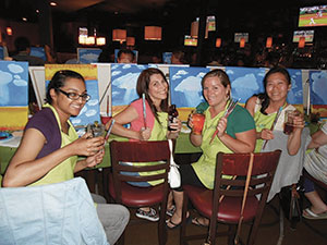 Participants pose at a recent event held in Orleans Restaurant, Somerville.